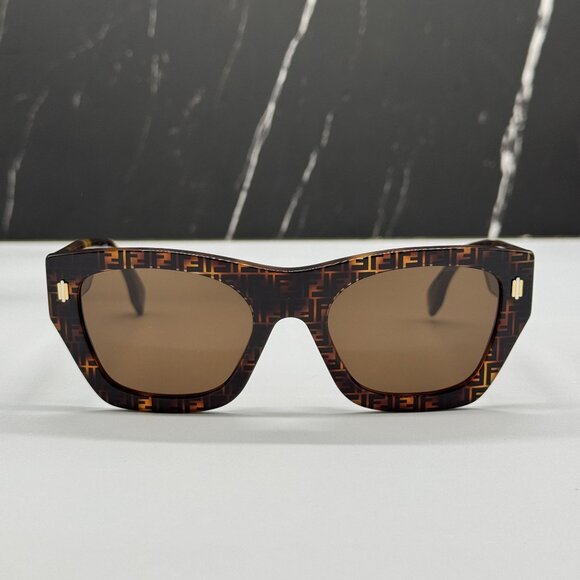 NEW FENDI HAVANA BROWN WOMEN SUNGLASSES FENDI FE40100I 55E main image 7